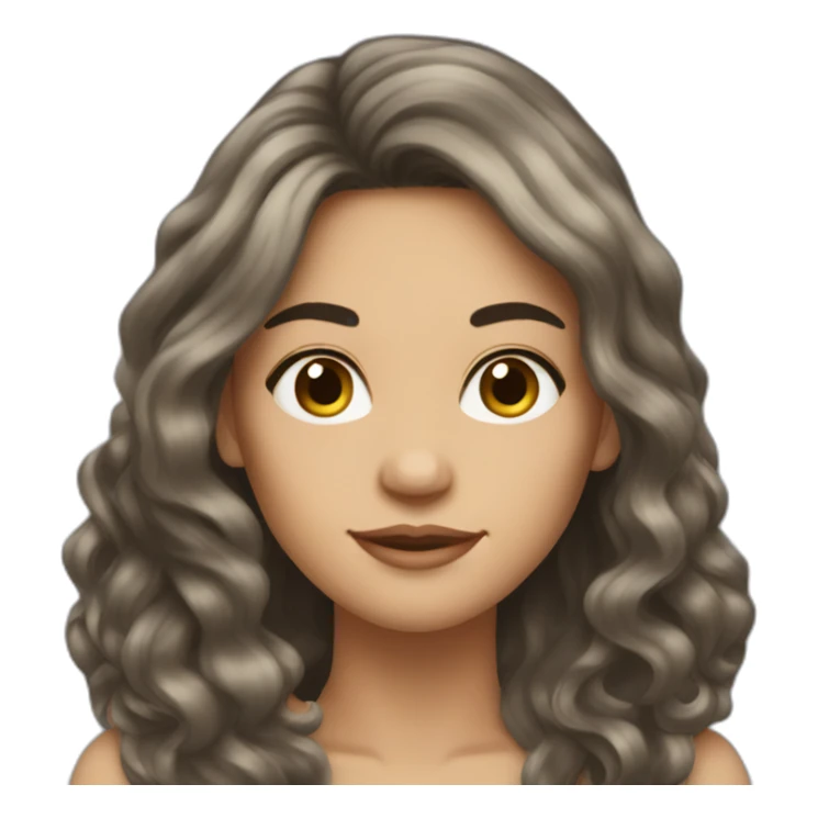 Brunnette woman with very long hair mermaid style sticker