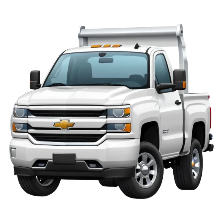 Modern Chevrolet truck in white sticker