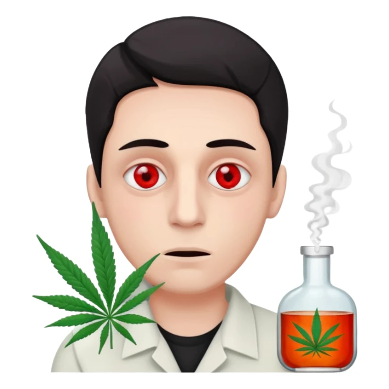 gang dealer man drugged white with cannabis on a hand sticker