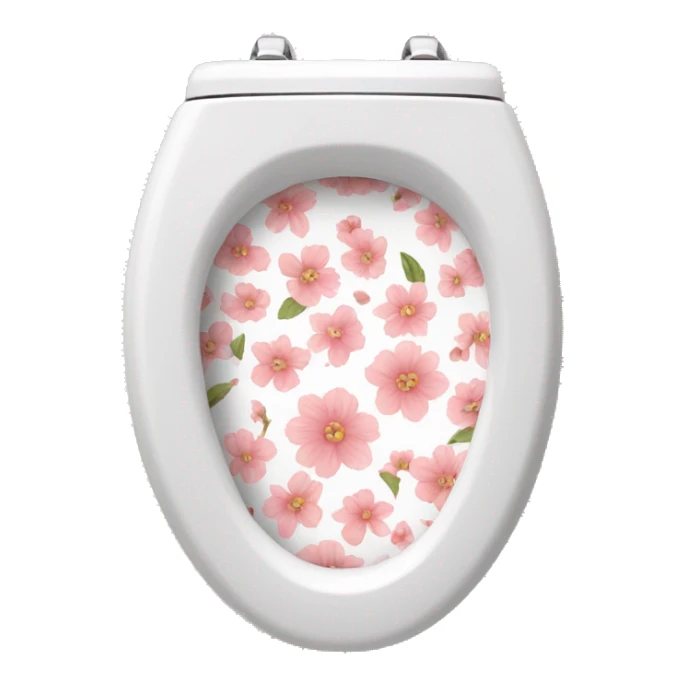 Light pink floral toilet seat  sticker
