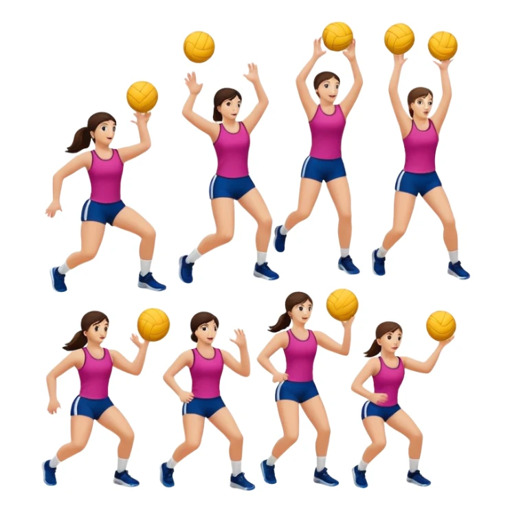 buatkan emoji yang mengandung unsur gym,volley,running sticker