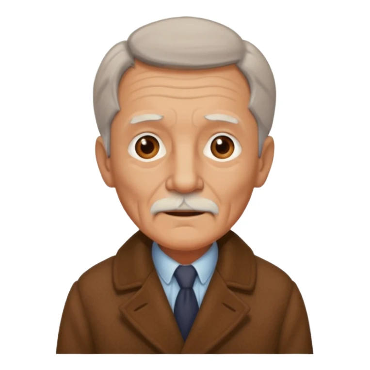 old man with vintage coat sticker