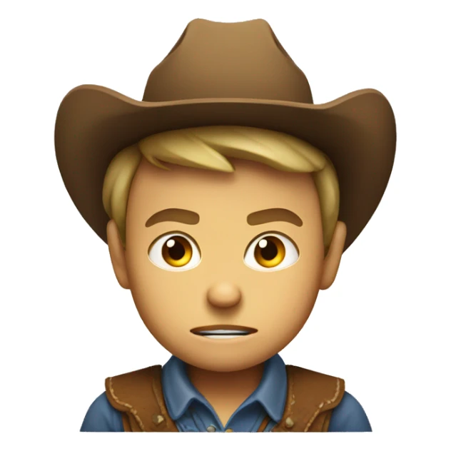 an angry American cowboy child sticker
