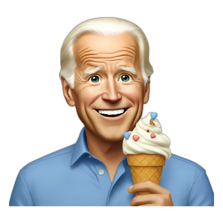 Joe Biden eating ice cream cone sticker