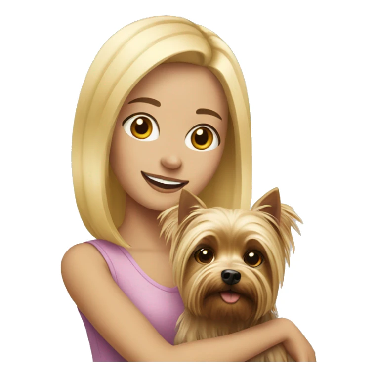 Blonde girl with a yorkshire terrier sticker