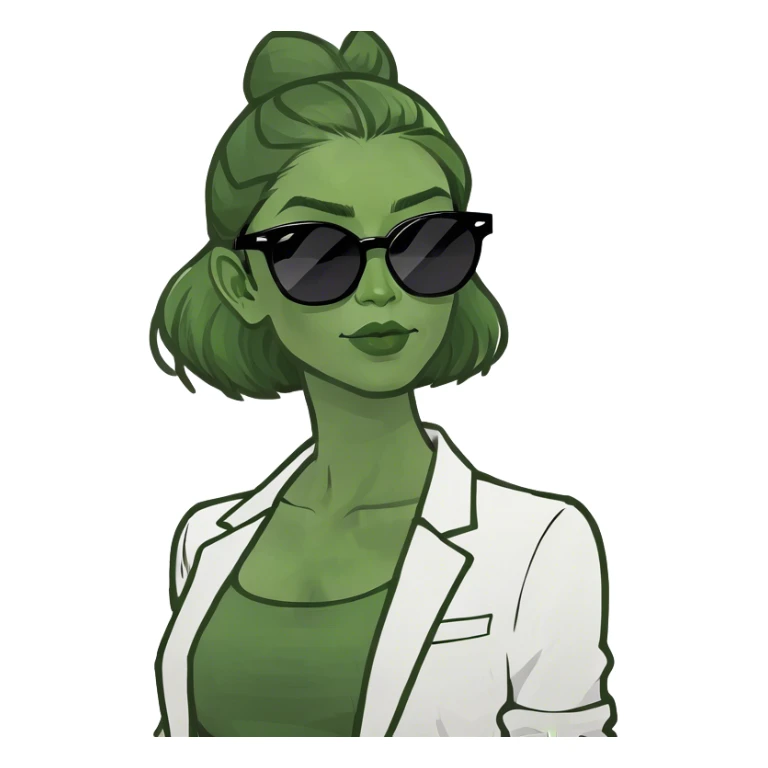Blonde girl with brown eyes and designer sunglasses  sticker