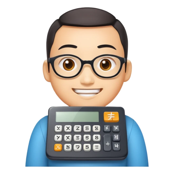 Calculator character with Chinese letters for Yi-Cheng Chen sticker