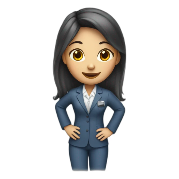 a girl in a work suit in offic sticker