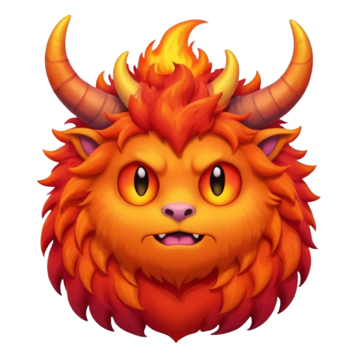 Sleepy cute fluffy flaming monster sticker