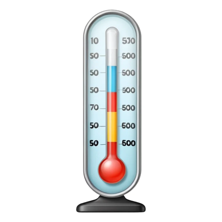 straight thermometer has 5 colors on it, no round ball at first  sticker