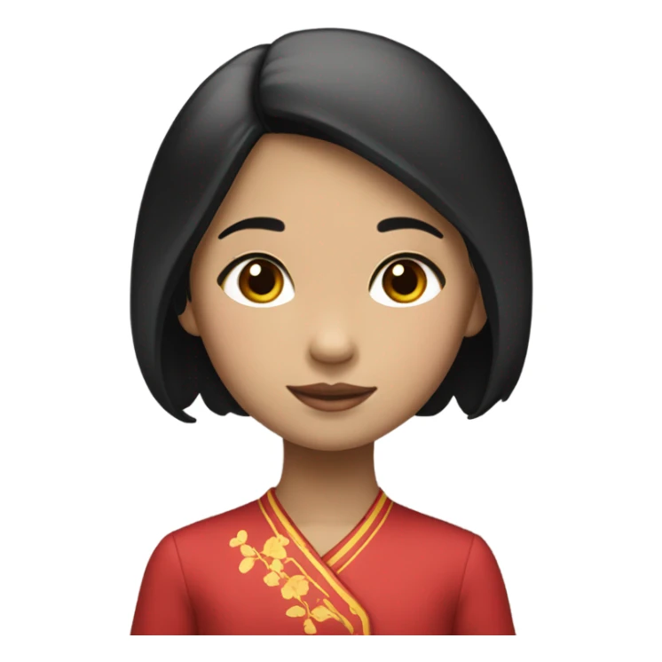 niña china de pelo negro sticker