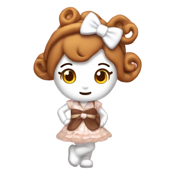 Cinnamon roll from hello kitty with coquette outfit on sticker