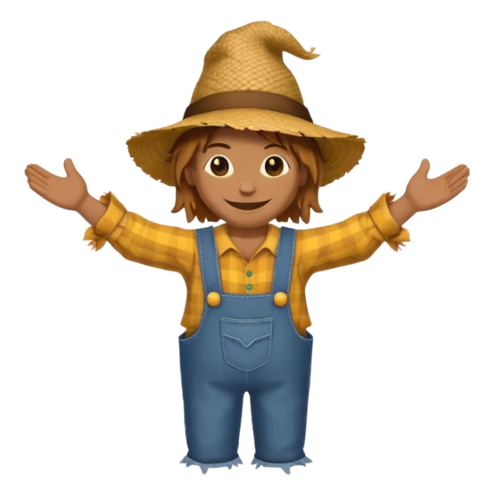 Scracrow with typical female emoji face sticker