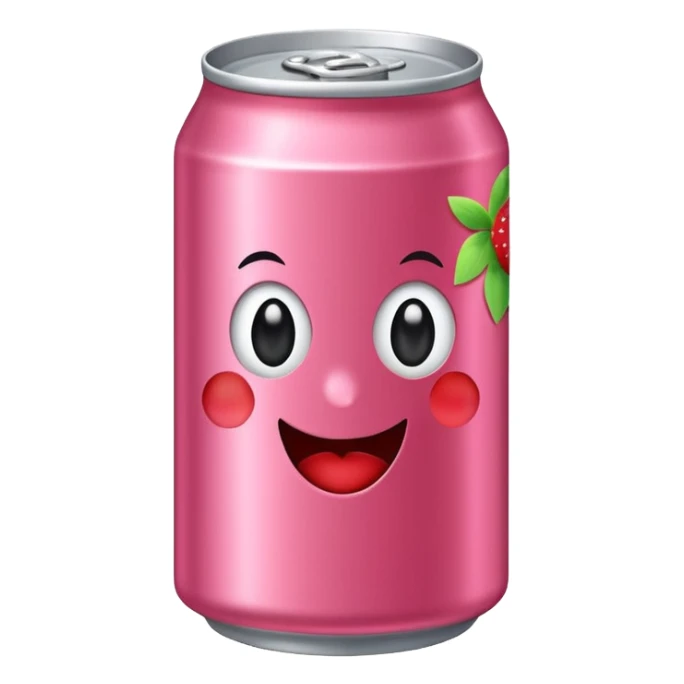 strawberry soda can with cute stickers sticker