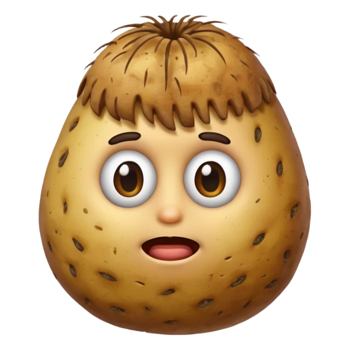 Potato with hair  sticker