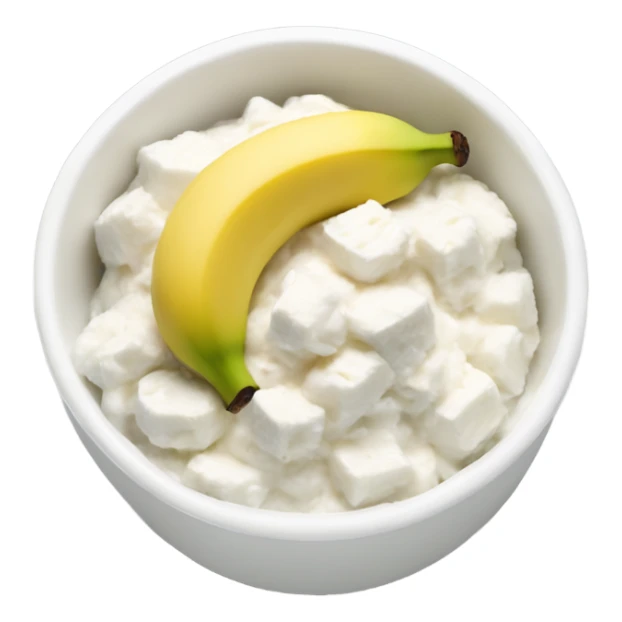 cottage cheese with banana in a bowl sticker