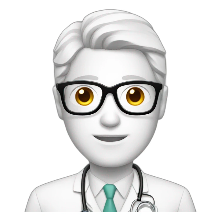  white doctor with the glasses sticker