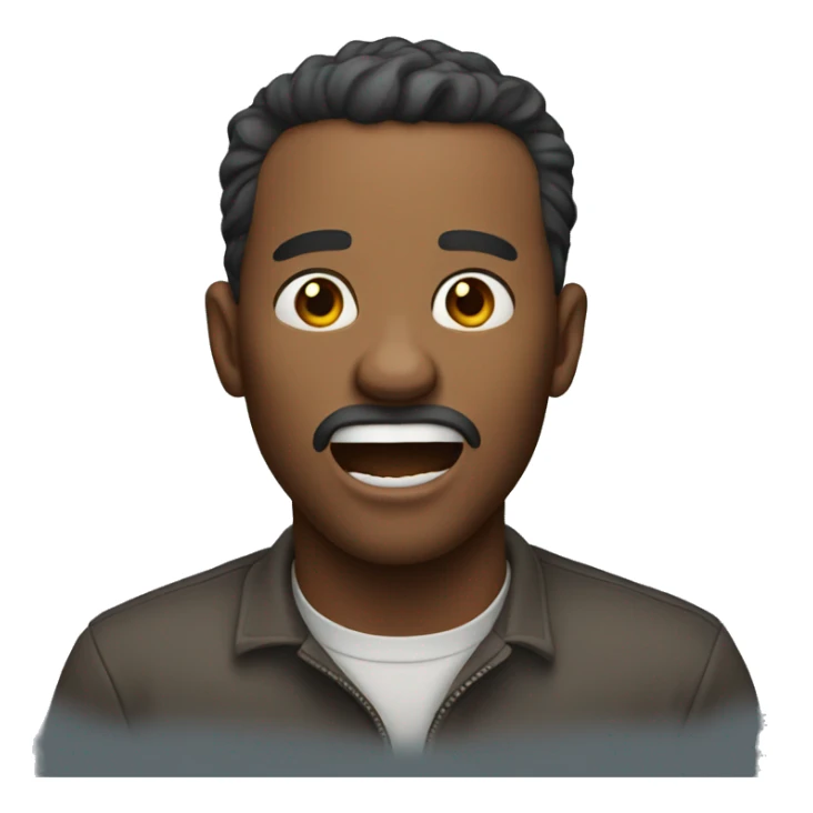 A man whose mouth is open with surprise and surprise sticker