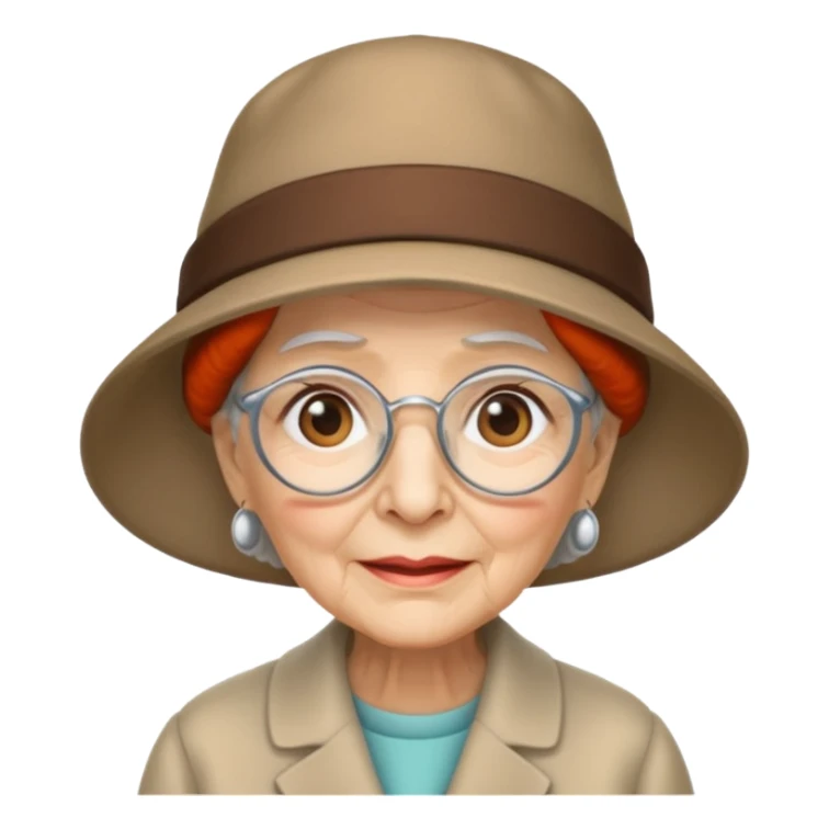 elderly women with hats with optical sticker