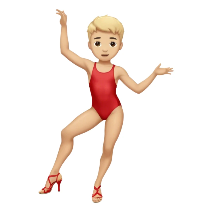Boy wearing heels and dancing in swimsuit sticker
