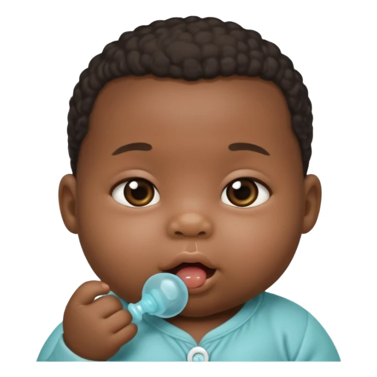 Black newborn baby, pacifier in mouth sticker
