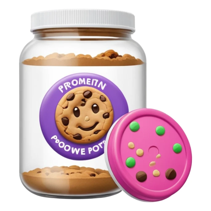 cookie protein powder jar labeled cookie picture icon sticker