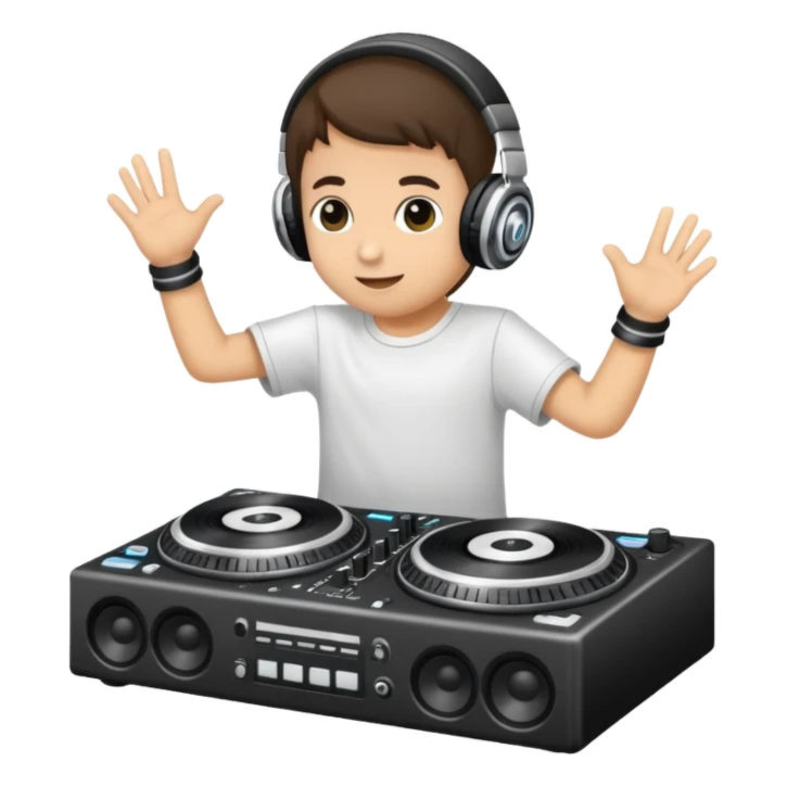 Niño músico DJ en un concierto  sticker