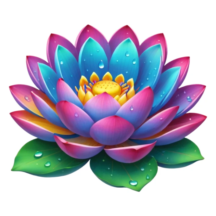 Rainbow lotus sticker