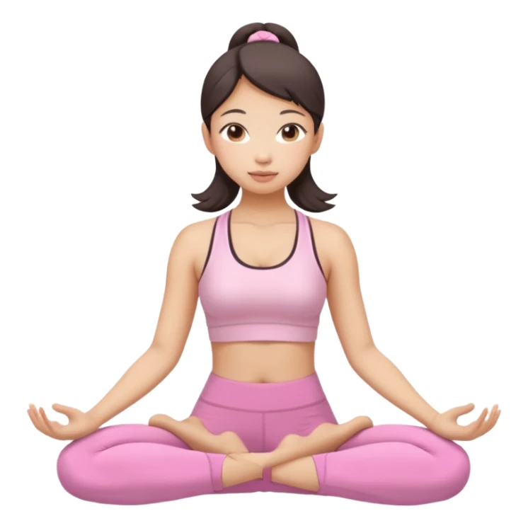 asian yoga girl light pink clothes  sticker