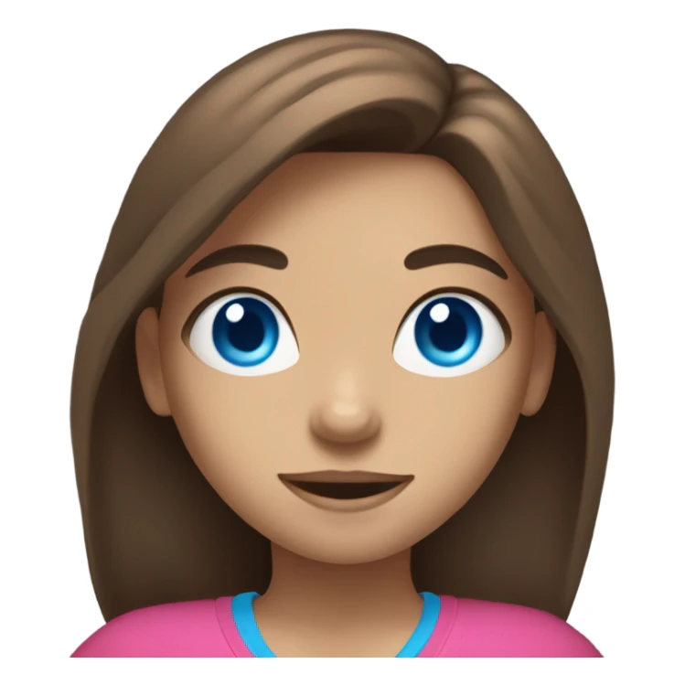 girl with long brown hair,  bright blue eyes, lifting weights sticker