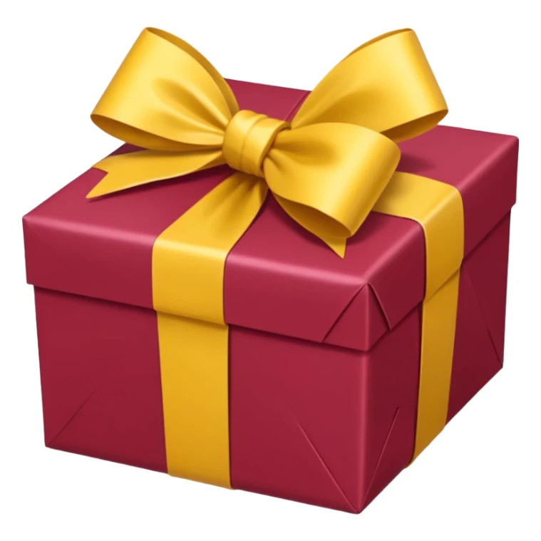 christmas gift with cranberry color and yellow bow sticker