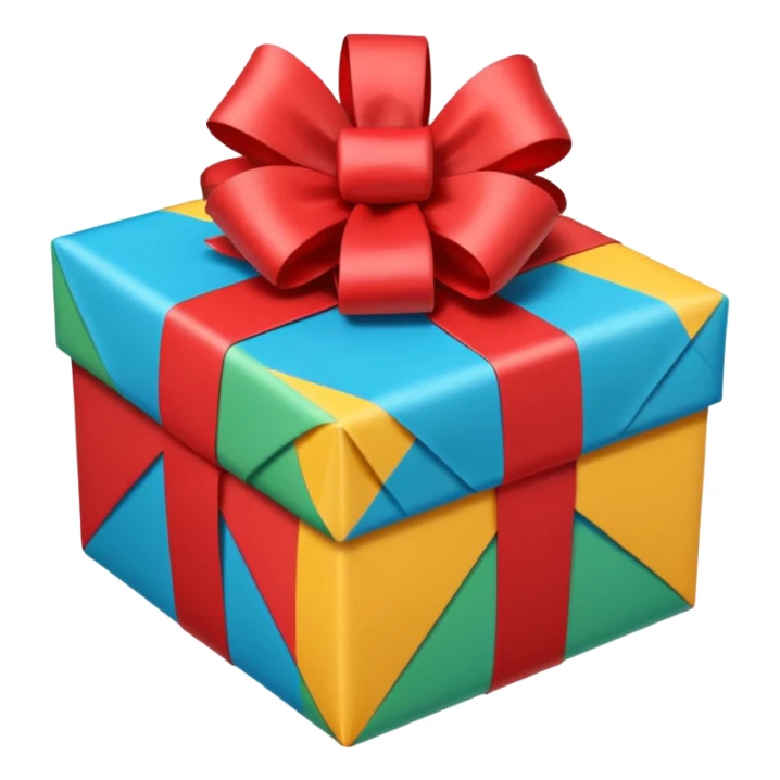 Emoji of a Gift in diagonal view sticker