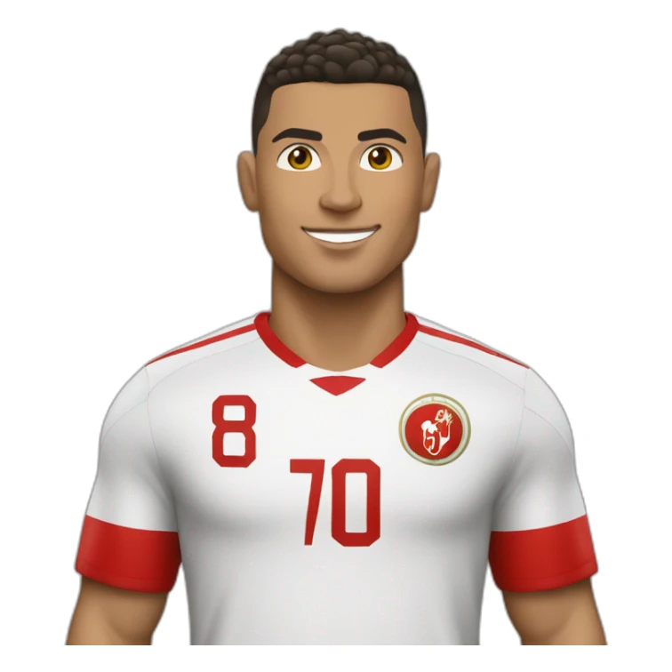 Ronaldo avec un maillot de foot marocain  sticker