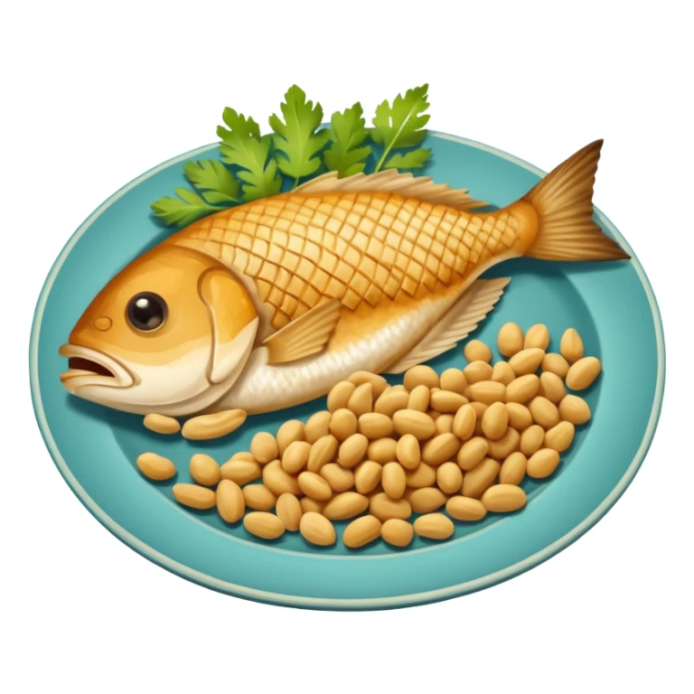 fish and peanut indonesian food sticker