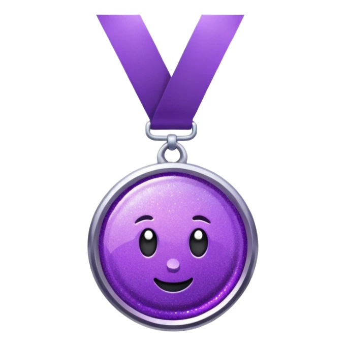 Purple Glitter medal of help sticker