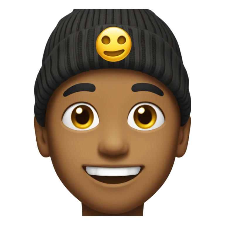 smiling boy with gold teeth  in beanie portrait sticker