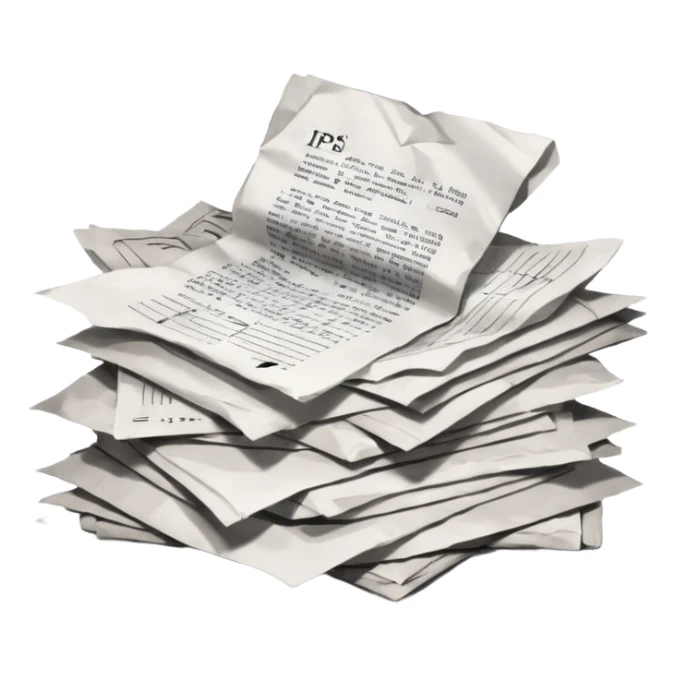 messy Pile of patent papers sticker