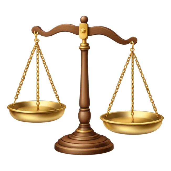 Scales of justice balanced with gavel sticker