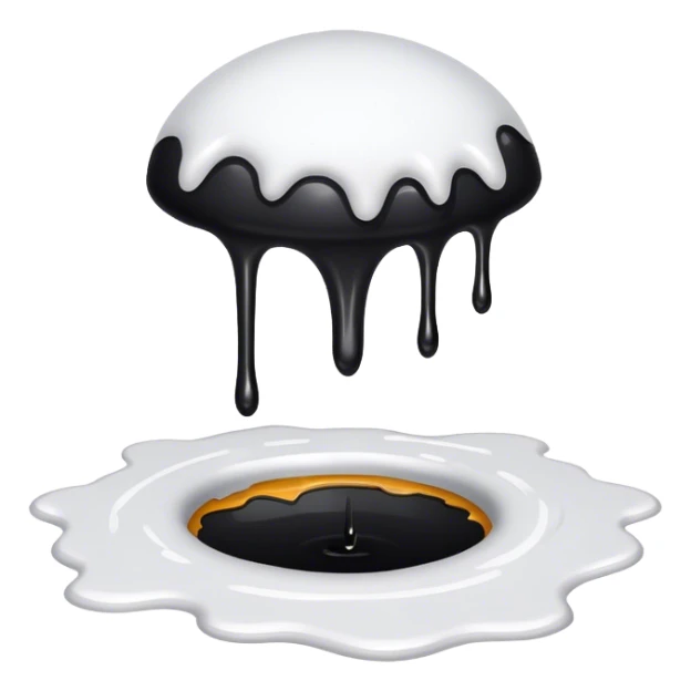 a black hole on floor dripping white paint  sticker