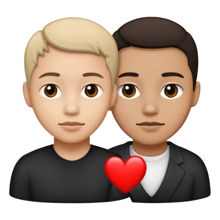 Half of his heart is black and the other half is white. sticker