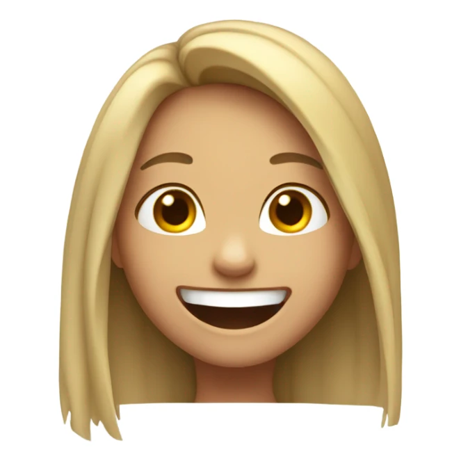 Girl with long hair laugh  sticker