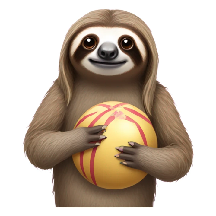 Sloth with fake nails wearing a ball gown  sticker