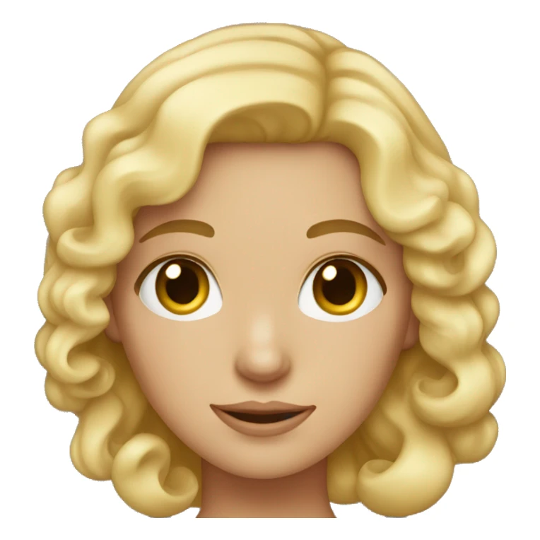 Blonde girl with curled hair and hazel eyes  sticker