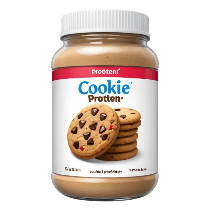 cookie protein powder jar labeled cookie picture icon sticker