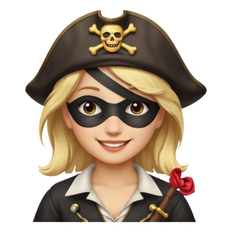 Creates a emoji for pirates girl sticker