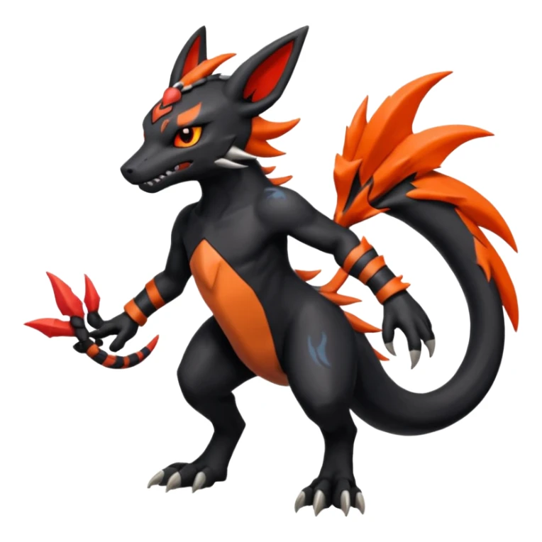 Salandit-Guilmon-Umbreon-Silvally-fusion (full body) sticker