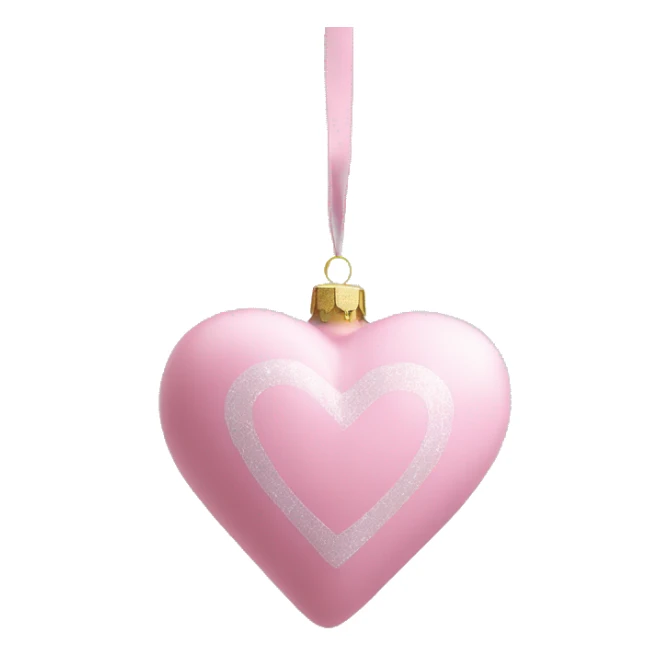 pastel pink heart shaped christmas ornament  sticker