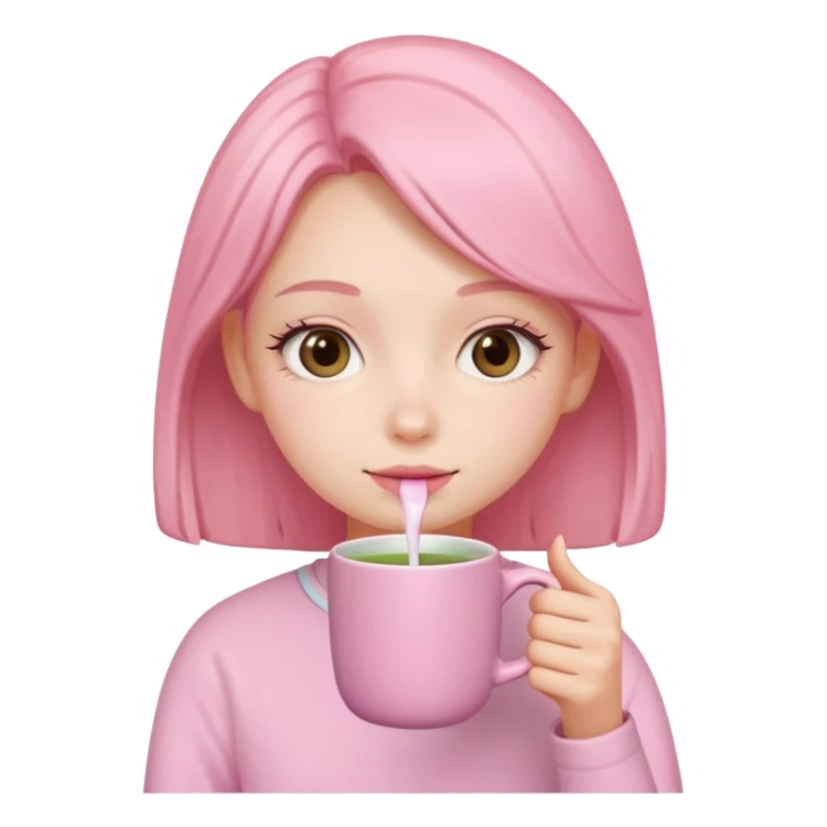 clean girl, pink matcha  sticker