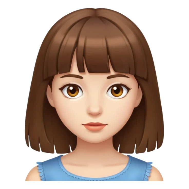 girl with brown hair and fringe sticker