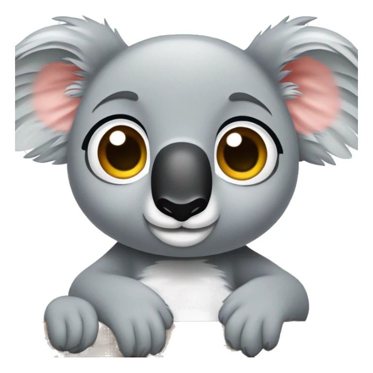 Un koala super tierno con los ojos tiernos, con su bebé koala y cargando etc sticker
